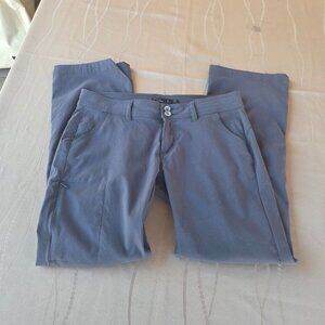 Prana Halle Pants Sz 8 Women’s Gray Stretch Roll-up Snap Hiking Outdoors Active